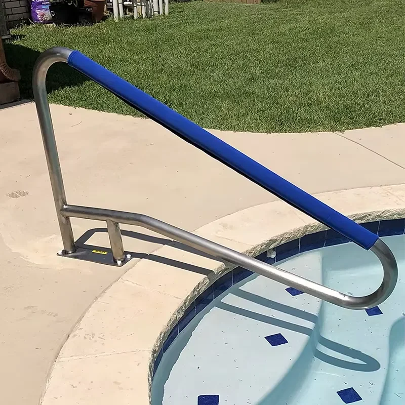 Stainless Steel Pool Handrail Easy Mount Base Plate Rust-Proof Grab Ladder for Ground Pools Outdoor Pool Cleaning Tool
