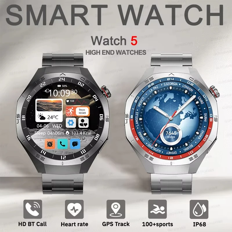 

Smart Watch GPS Track Smart Watches For Men Women Sport Heart Rate Bluetooth Call NFC IP68 Waterproof Compass Smartwatch S5 Mini