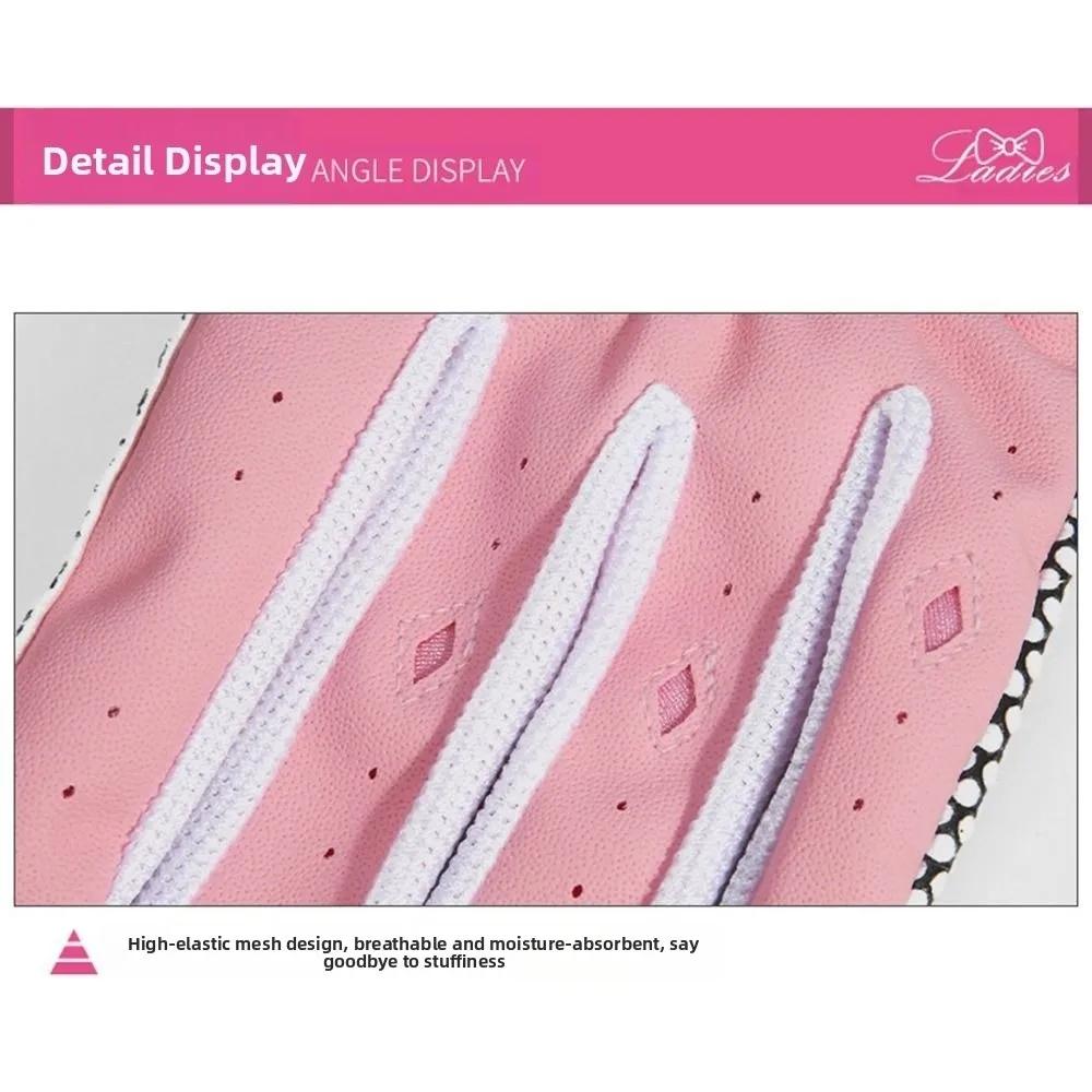 

Дышащие женские перчатки для гольфа, износостойкие удобные варежки для гольфа из искусственной кожи, эластичные прочные спортивные перчатки на открытом воздухе