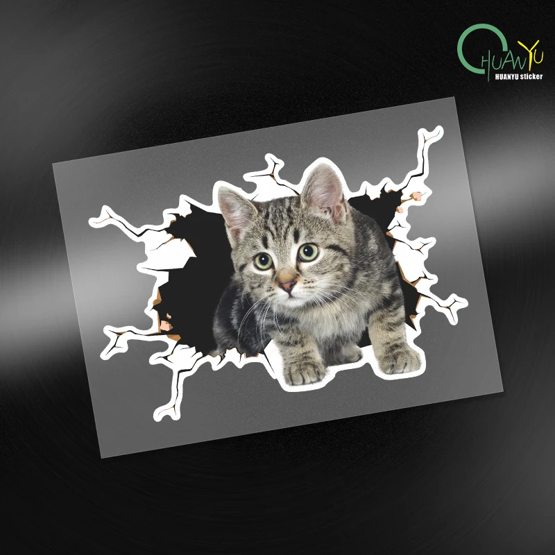 Creative Personality 3D kitten car stickers, cute kittens cover up the rear scratch scratches