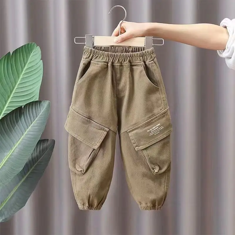 Spring and Autumn Kids Boys Pants 2024 New style Children\'s Handsome Cargo pants Cotton Boys Baby Casual Pants 2-8Y