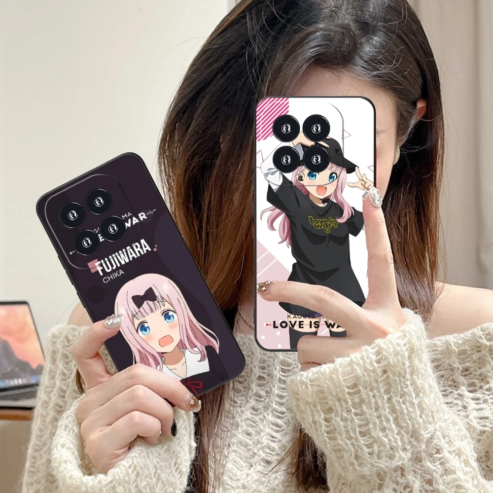 Kaguya Sama Chika Mobile Cell Phone Case for Xiaomi 14 13 12 11 10 9 T Ultra Lite Pro S SE X 5G Black Soft Phone Cover Shell