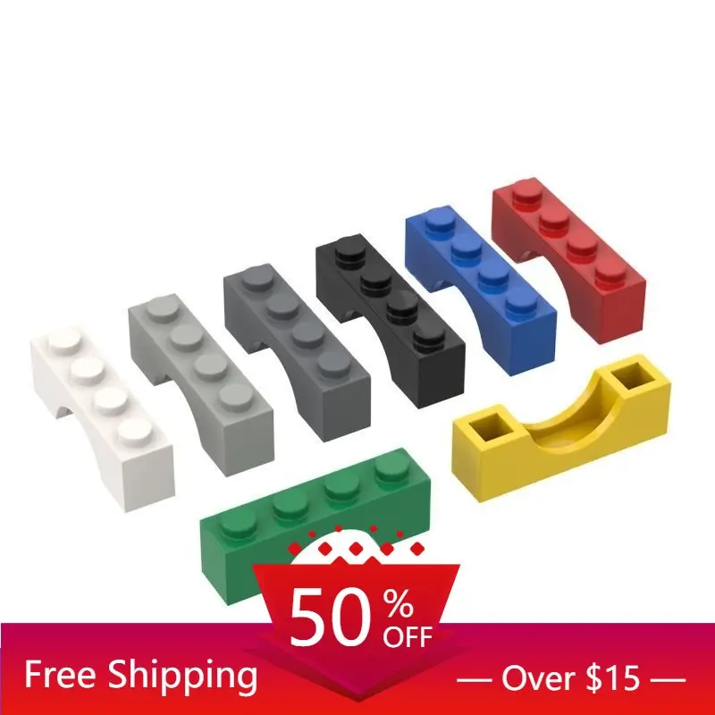 10PCS MOC Bricks 3659 1x4 Arched Brick Creative Building Block Model Kids Toys DIY Brick Parts Best Gifts