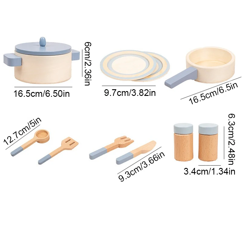 مجموعة أدوات مطبخ خشبية للأطفال ، مونتيسوري ، زراعة العادة المبكرة ، التدريب المعرفي ، التفاعل بين الوالدين والطفل ، المنزل