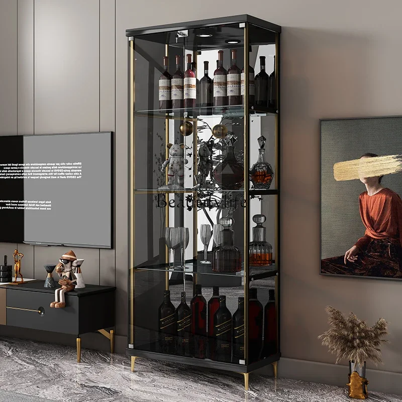 Z.Modern simple household wall dining side cabinet dining room living room tempered glass wine cabinet