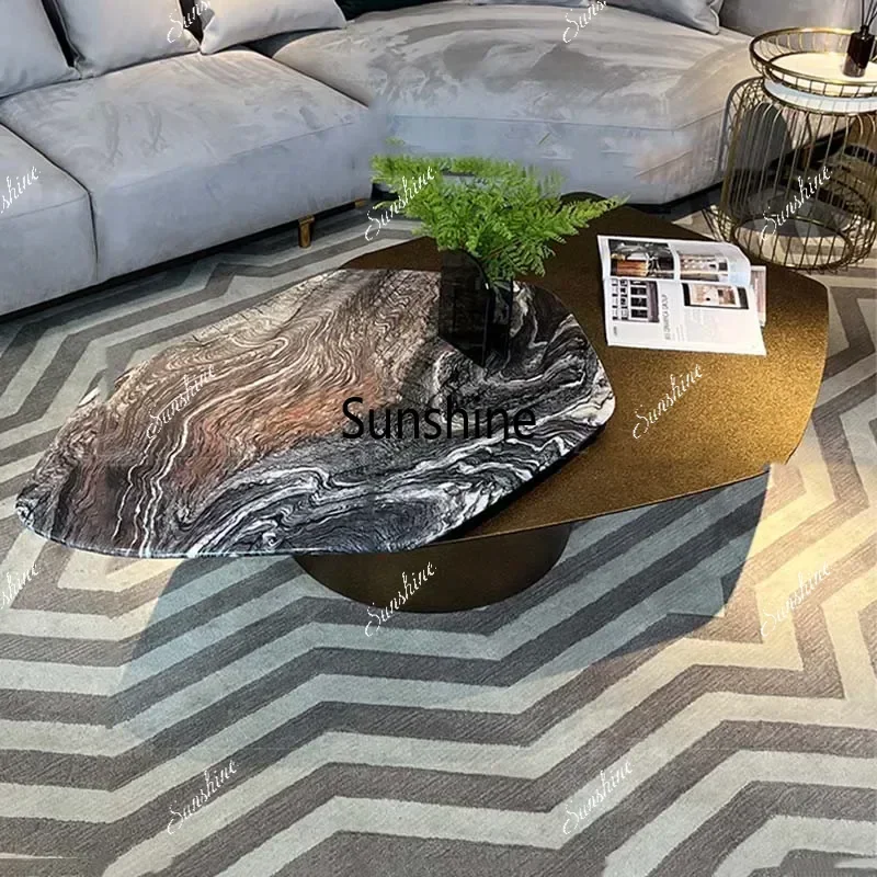 

Marble Luxury Coffee Tables Stainless Steel Minimalist Floor Nordic Side Table Modern Italian Tavolino Da Salotto Home Furniture