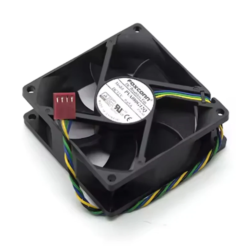 8025 12V 0.65A 8CM 4 pines PWM ventilador de alto volumen de aire PVA080G12Q