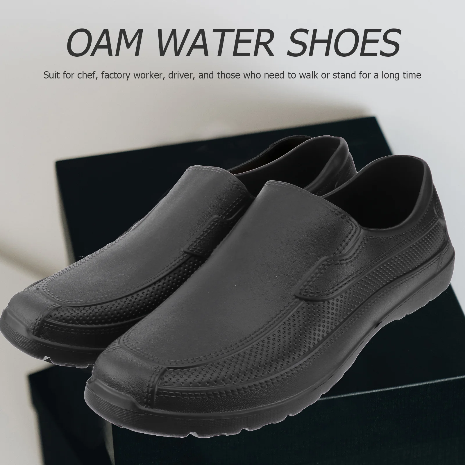 

Eva Non-Slip Wear Resistant Chef Shoes Lightweight Comfortable Kitchen Oil-Proof Shoes Black Size 42 Suitable for Long Standing