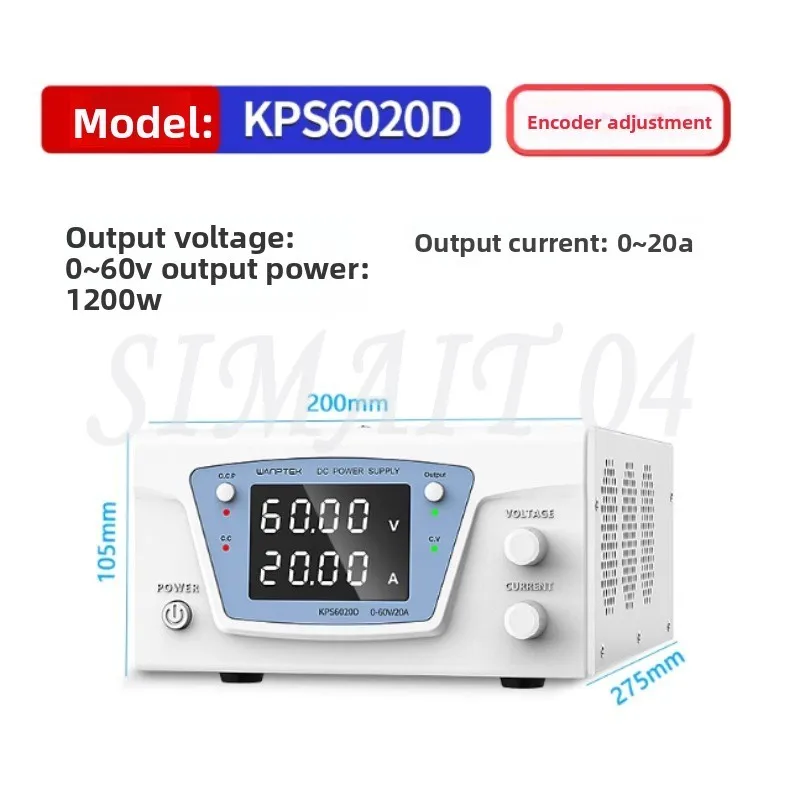 KPS6020D 60V 20A 1200W DC Power Supply Adjustable Power Supply (220V/110V) for Aging Tests R&D