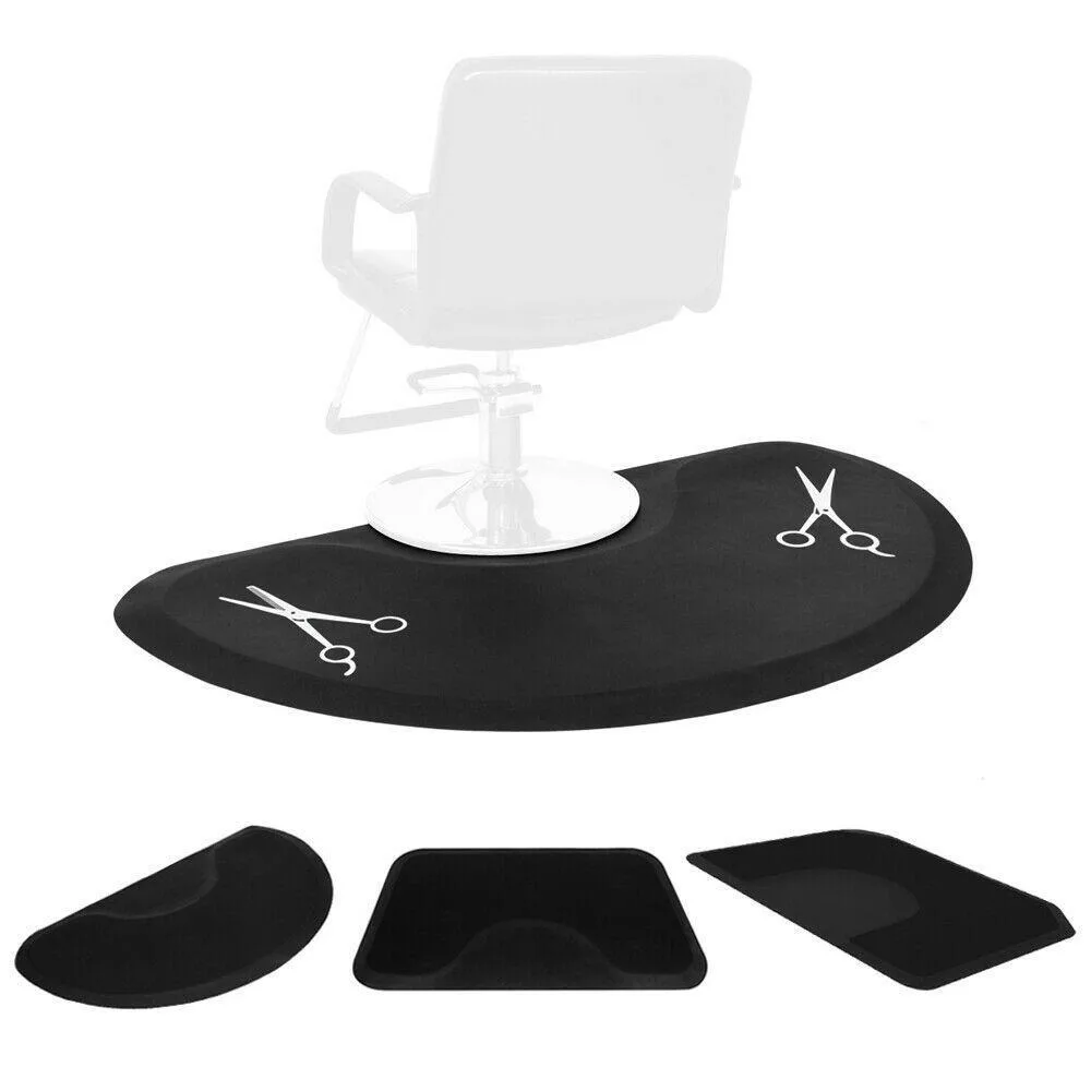 

1/2" Salon Barber Shop Chair Anti-Fatigue Floor Mat Black Rectangle Beauty