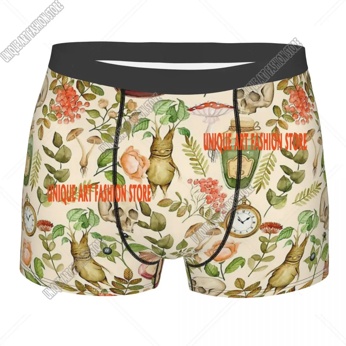 Dark Vintage Mushroom Mushrooms Forest Underpants Homme Panties Male Underwear Print Shorts Boxer Briefs