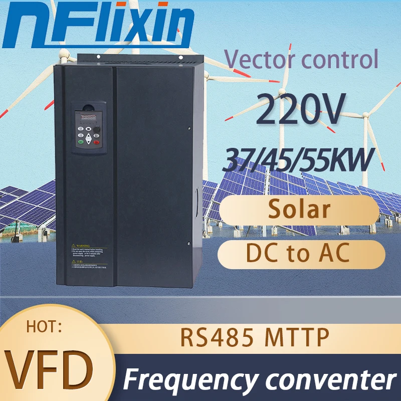 Hot 37/45/55kw VFD Solar Inverter DC 220-400V Input to 3P 220V Output Frequency Converter Water Pump Driver MTTP Speed Control