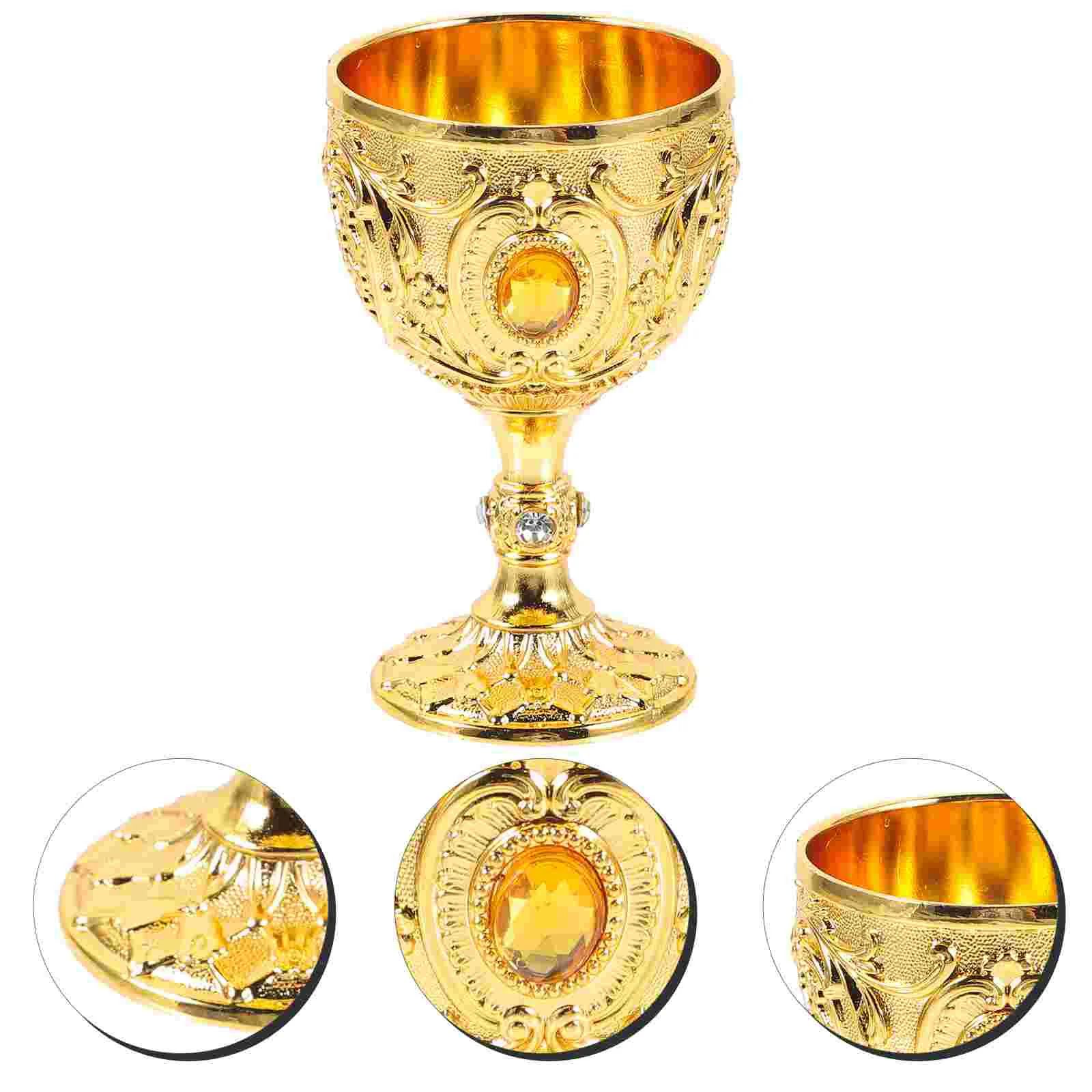 Chalice Cup European High-end 30ml White Retro Glass (gold) Cups Metal Glasses Aluminum Alloy Bridesmaid