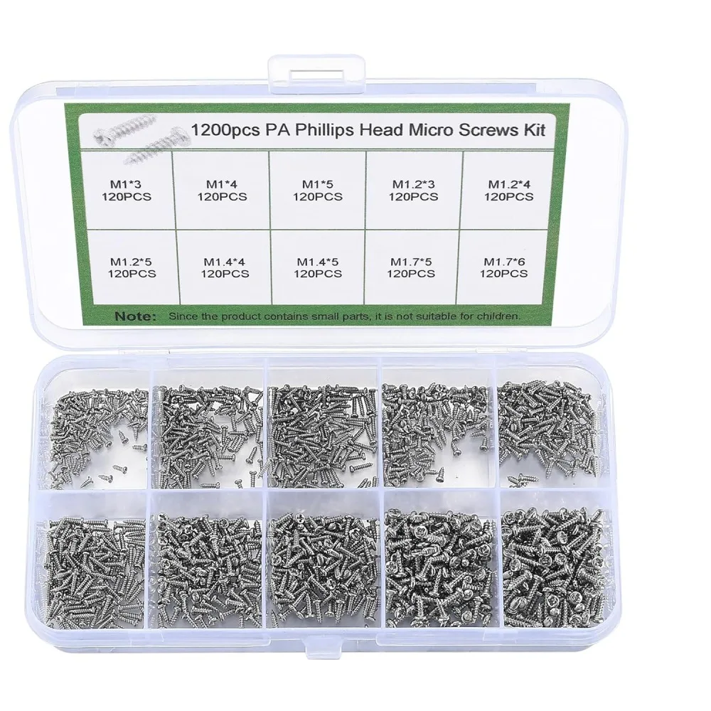 Miniature Phillips Round Head Fasteners Assortment Carbon Steel Hardware For Watch Repairing Computer Laptop Assembly Tool Bits