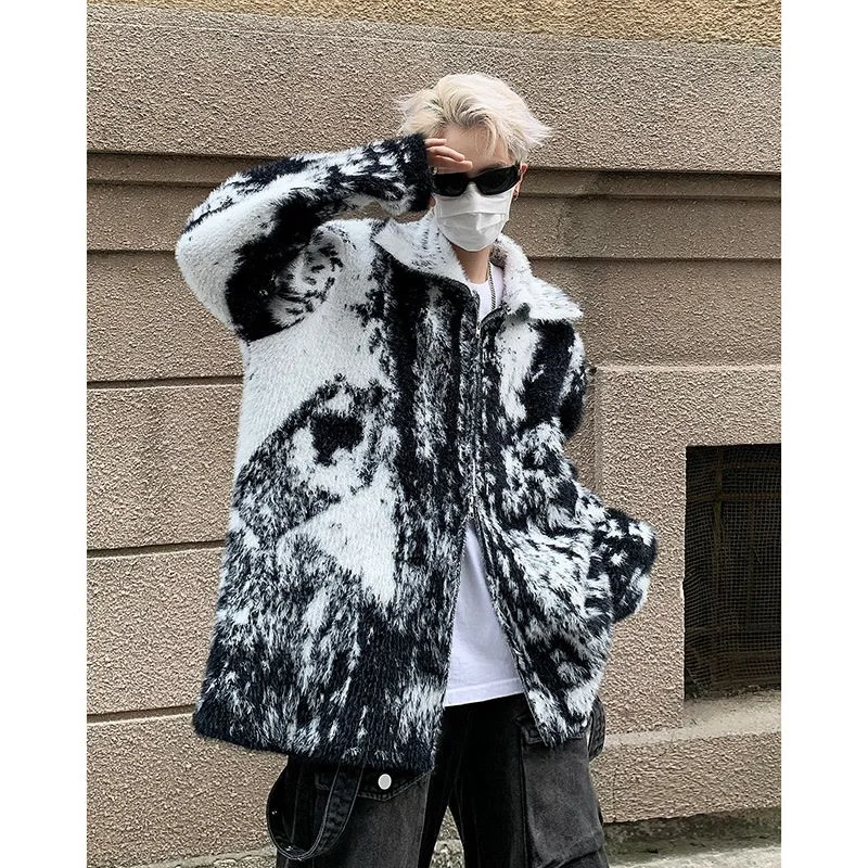 

Fur Collar Pullovers Boys Mens Checkered Plaid Pattern Traditional Classic Winter Autumn Male Business Casual Smart Comfortable