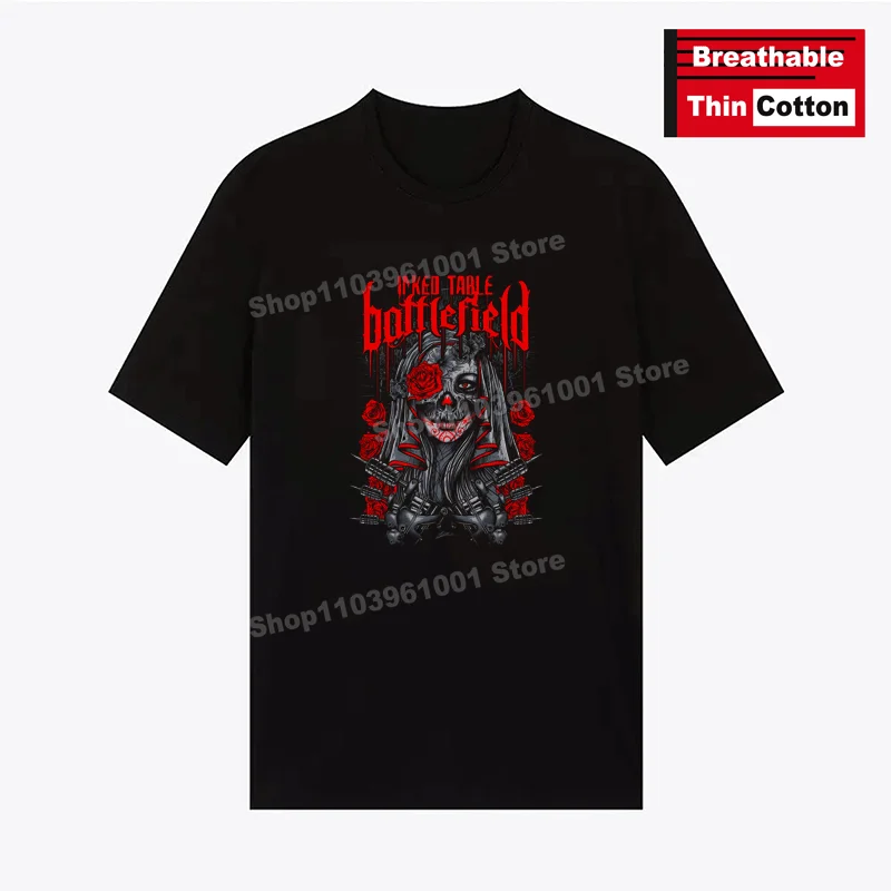 Breathable Thin Cotton T-Shirt Horrifying Rose Bride - Gothic Styl Print Shirts y2k Hip Hop Casual Street Short Sleeve Tees