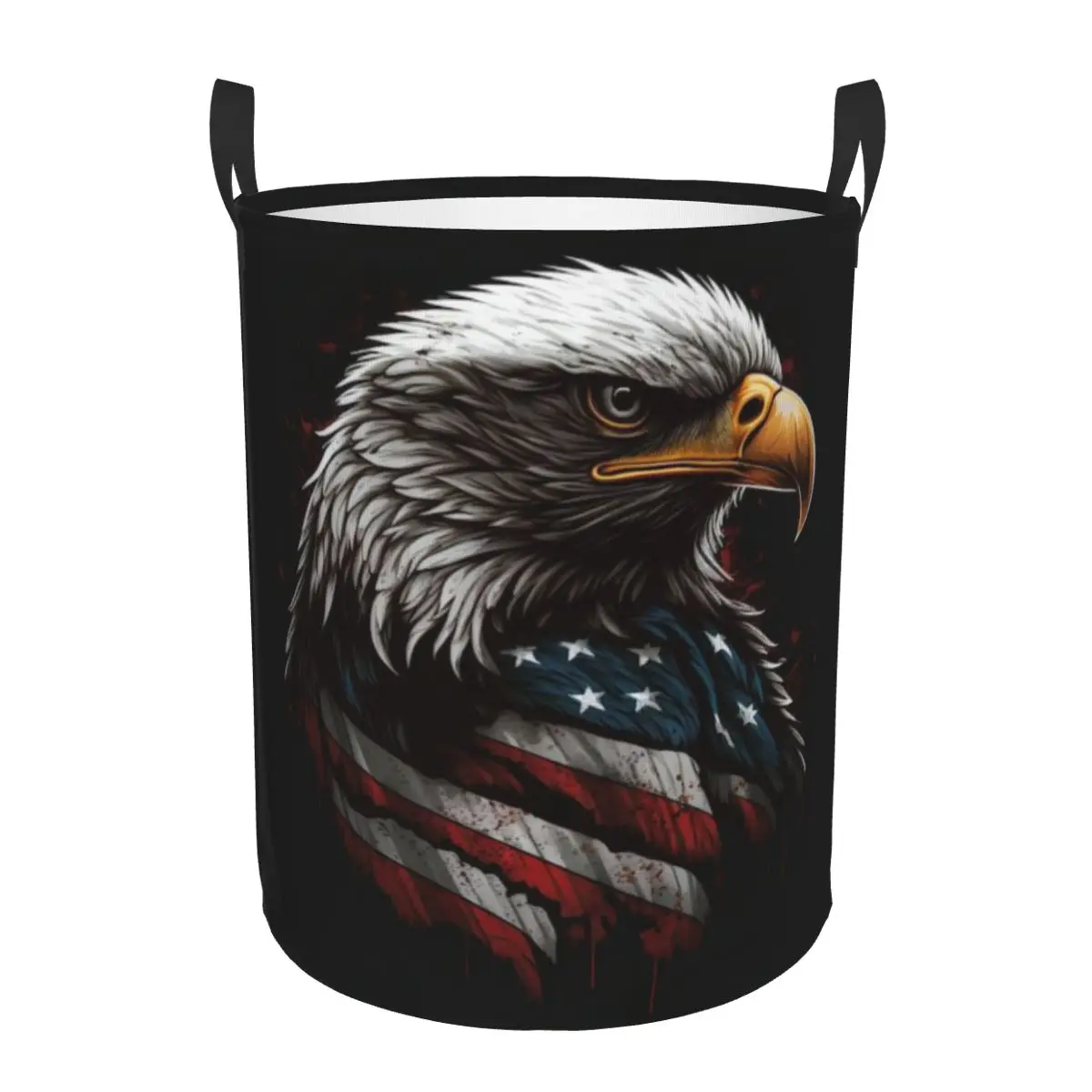 Eagle American Flag Laundry Hamper Large Storage Basket US Girls Boys Toy Organizer