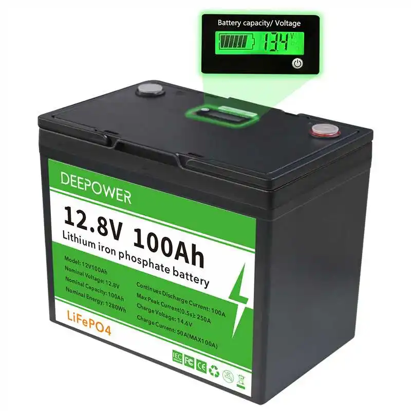 

Литиевая батарея LiFePO4, 12 В, 100 Ач, группа, 15 000 циклов, встроенная BMS 100 А, низкотемпературная защита, идеально подходит для автофургонов, гольф-автомобилей
