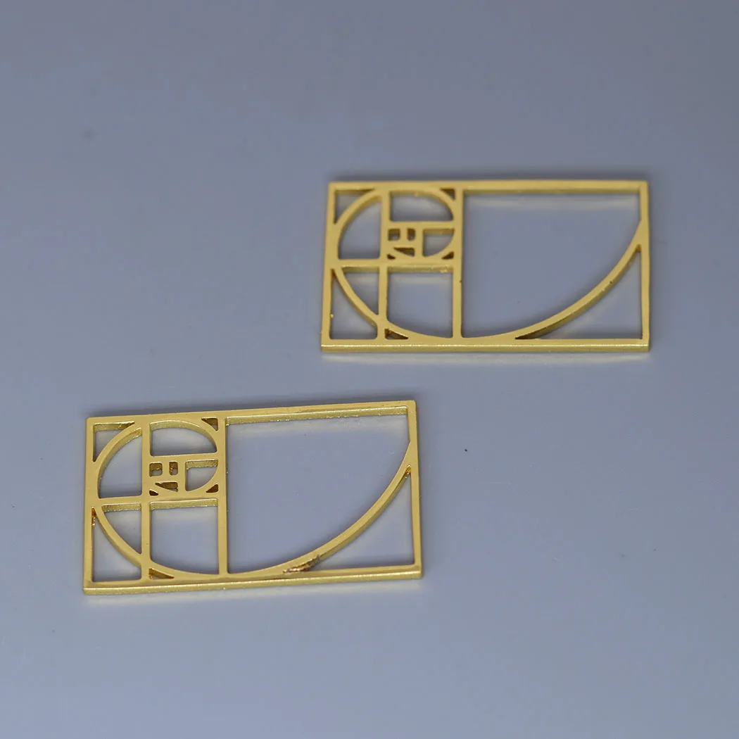 5 pz/lotto Fibonacci bicolore rapporto di finitura ciondoli con ciondoli sacri che fanno gioielli fatti a mano in acciaio inossidabile fai da te