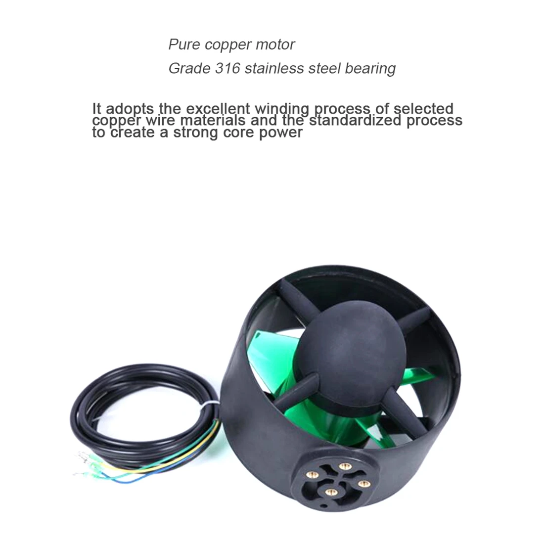 FBIL-DIY 24V-48V 800W Underwater Thruster Brushless Motor 140Mm 5 Paddle Propeller 130N Propulsion For ROV Boat Parts,CCW