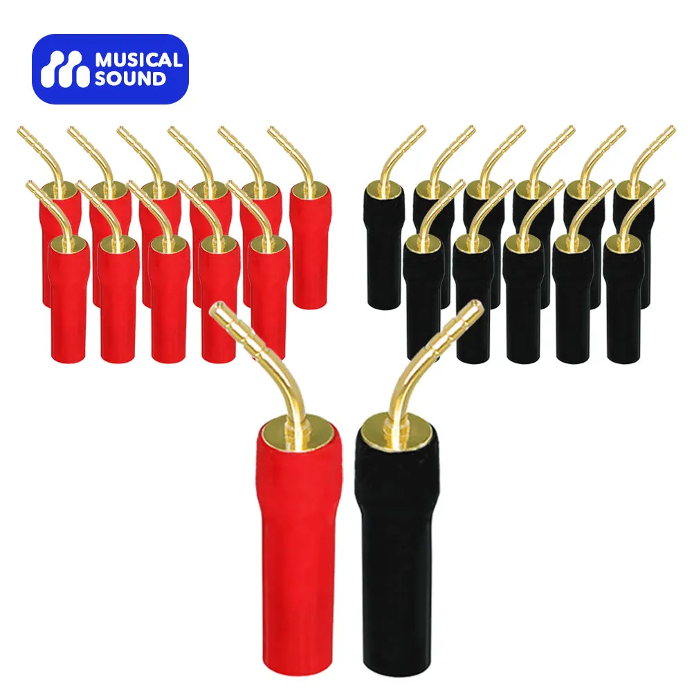 

Musical Sound Banana Plug 12 Pairs / 24 pcs Closed Screw 24K Gold Plated Banana Speaker Plug Connectors for Speaker Wire