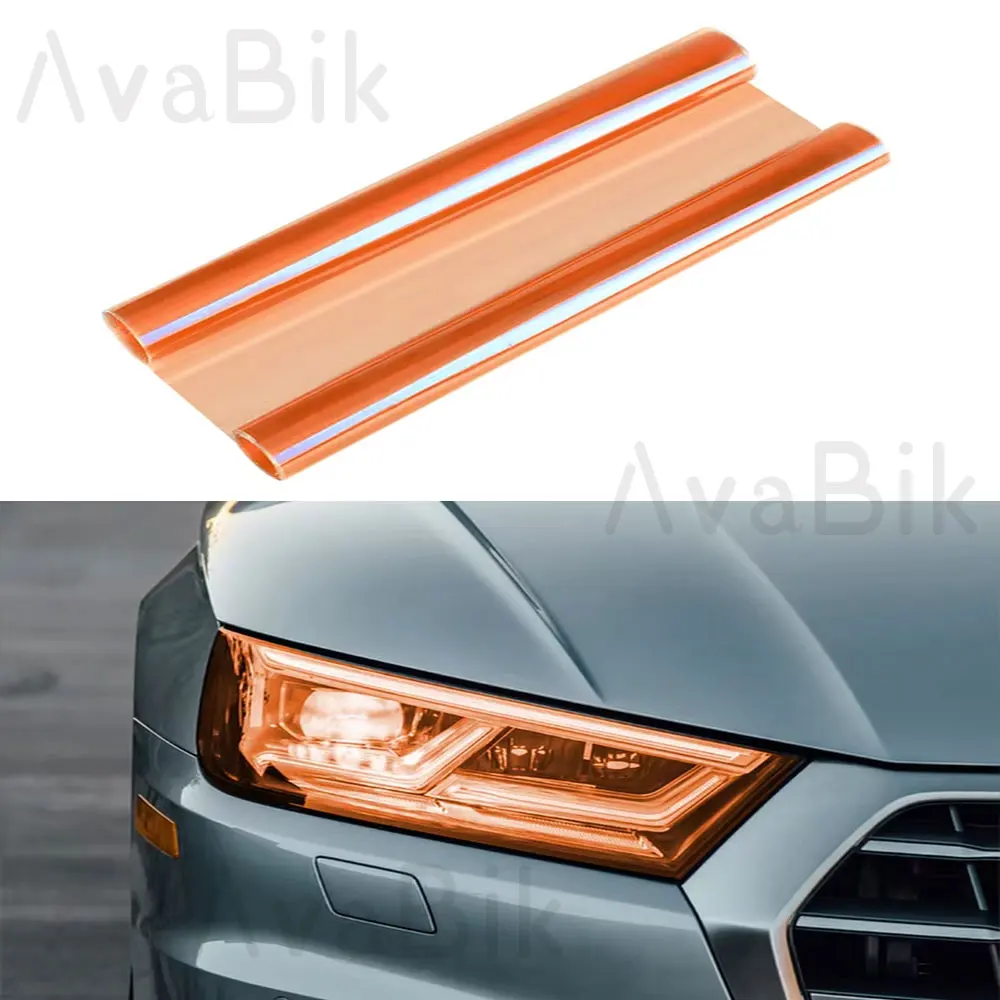 Auto Scheinwerfer Tönung Film PVC Auto Scheinwerfer Orange Farbe Chang Film Selbstklebende Auto Lampe Anti-scratch Schutz licht Aufkleber