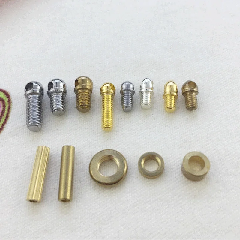 Crystal Lamp Part Gold Head Hardware Accessories M3 M4 Teeth 2MM Nut Hole Screw Lamp Hanging Ceiling Base Plate Screw Tube