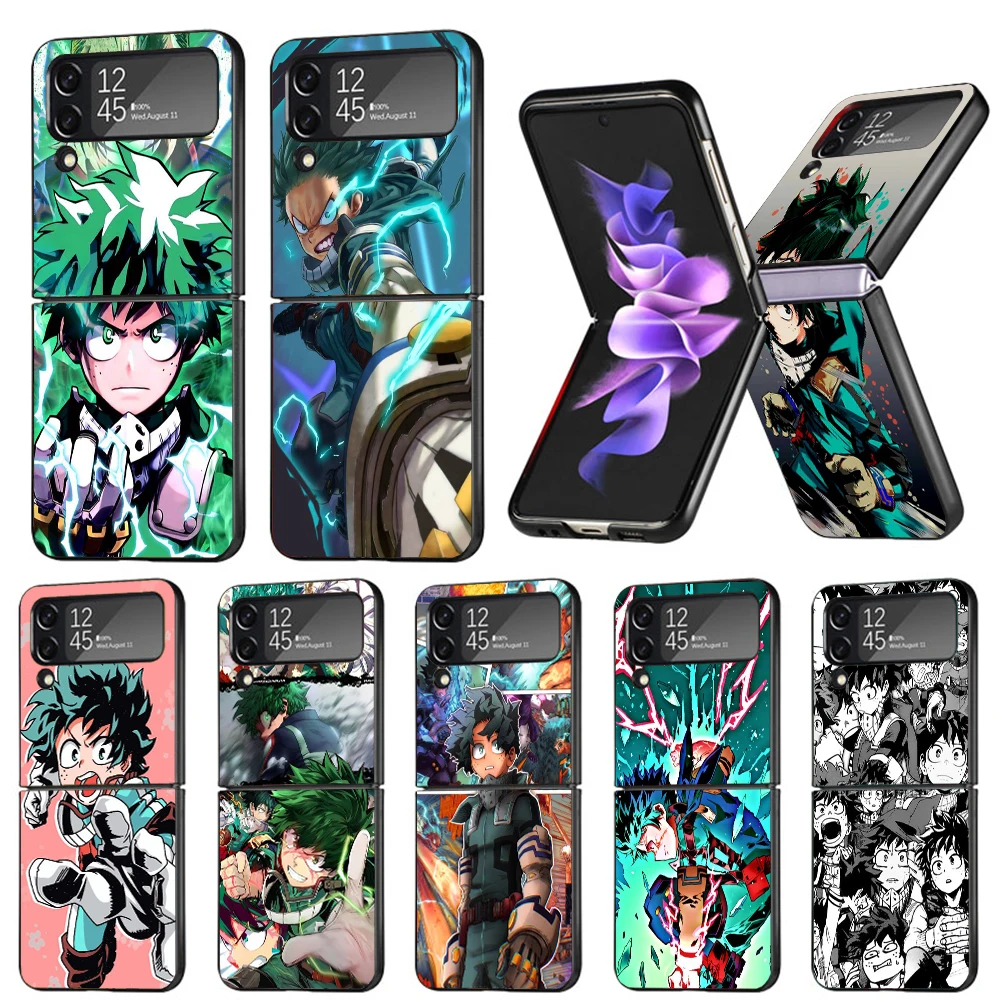 My Hero Izuku Deku Phone Case For Samsung Galaxy Z Flip6 5G Flip5 Flip4 Flip3 ZFlip 6 3 4 5 Hard PC shockproof Back Cover