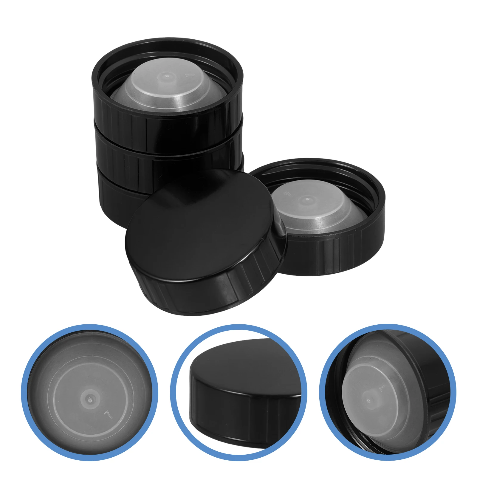 

Cover 38mm Screw Caps for Beer Growler Bottles Reusable Black Cap Glass Containers Kitchen Bar Supplies