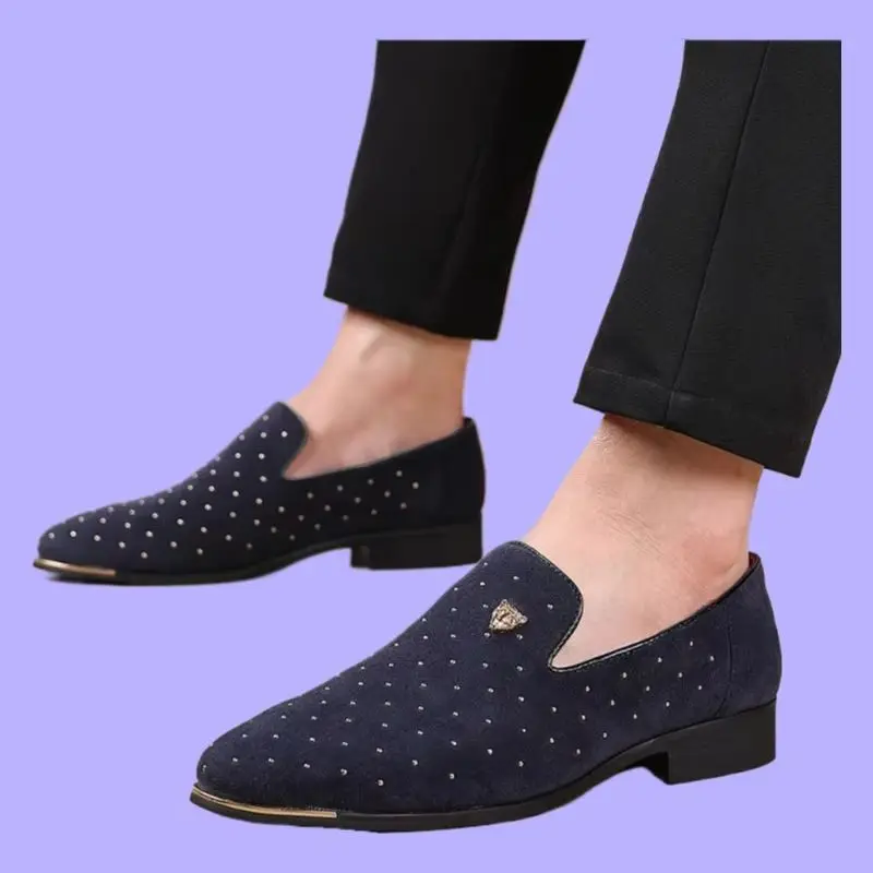 

Mens Casual Shoe Elegant Comfortable Business Leather Shoes for Men Zapatos Hombre Luxury Dress Suede Loafers Designer