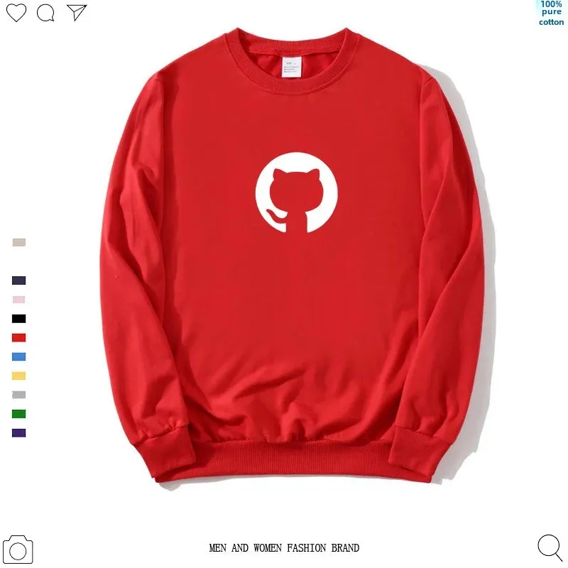 Github-Camisola masculina e feminina do programador do pinguim, impressão do pescoço redondo, ajuste solto, hoodies confortáveis