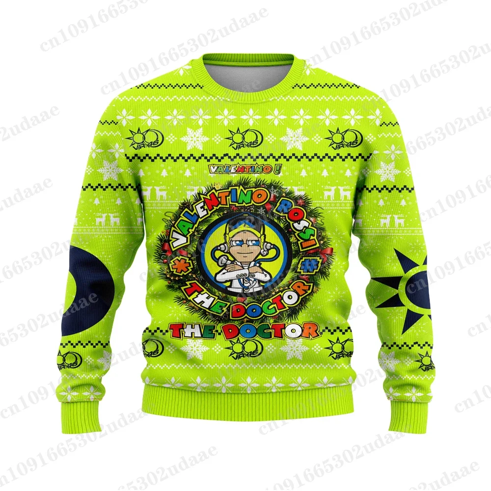 2024 Nieuwe Stijl Motorfiets NIEUWE Valentino Rossi Fan Liefhebbers Lelijke Kerst Sweatshirt heren en dames Trui Top Truien