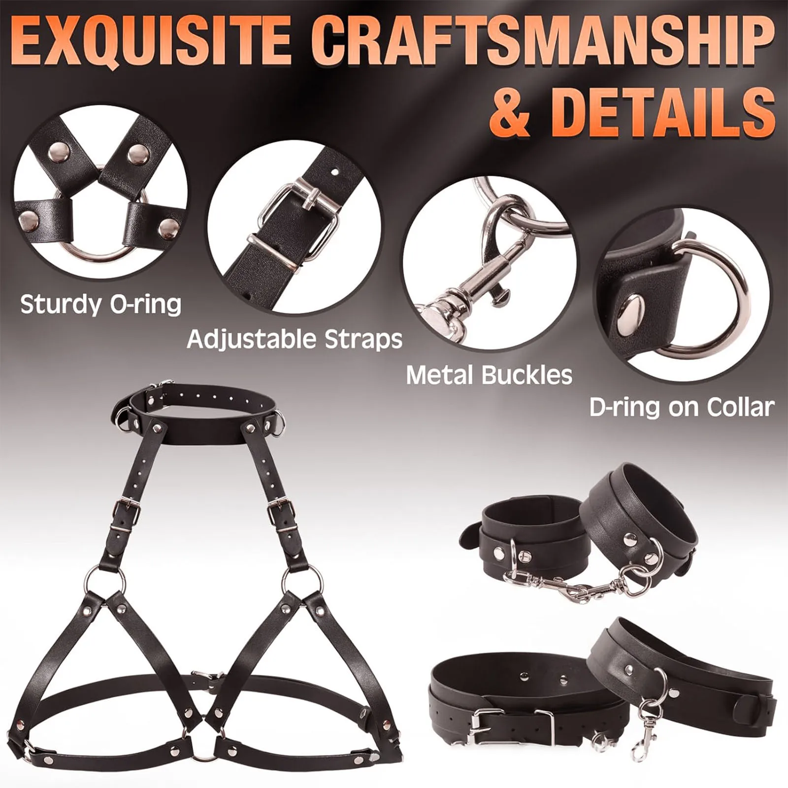 Sex Restraints Strap SM Bondage Gear Sex Toys Leather BDSM Body Chest Harness Handcuffs Leg Cuffs Adults Bondage Sex Accessories