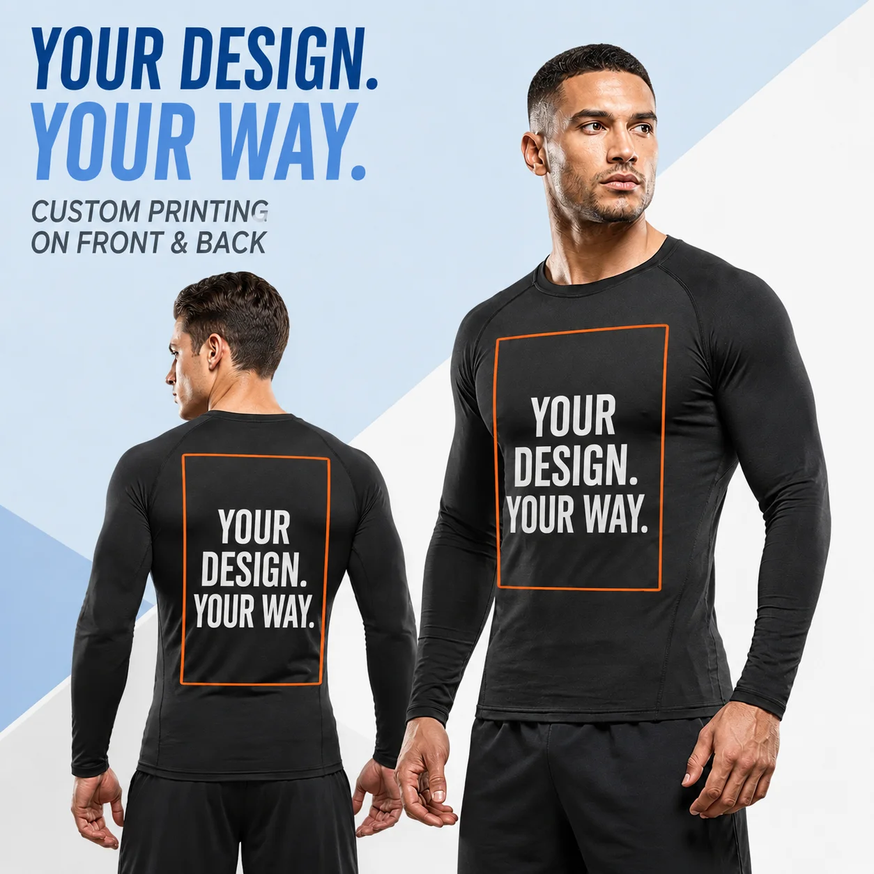 Custom Compression Shirt Men Long Sleeve Quick Dry Athletic Boxing Base Layer Personalized Brand Logo Artwork for Teams Sports