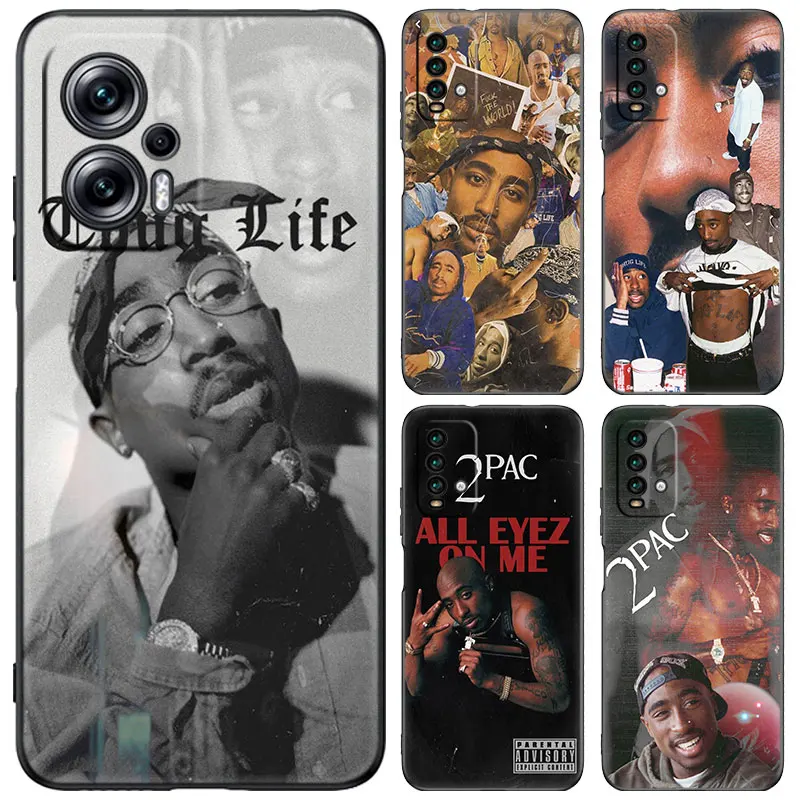 Hip Hop 2pac Singer Tupac Black Case For Xiaomi 13T 12T Pro 12 11 Lite NE 11T Pro 5G Redmi 12 A1 A2 Plus 10A 10C 9A 9T 9C Cartoo