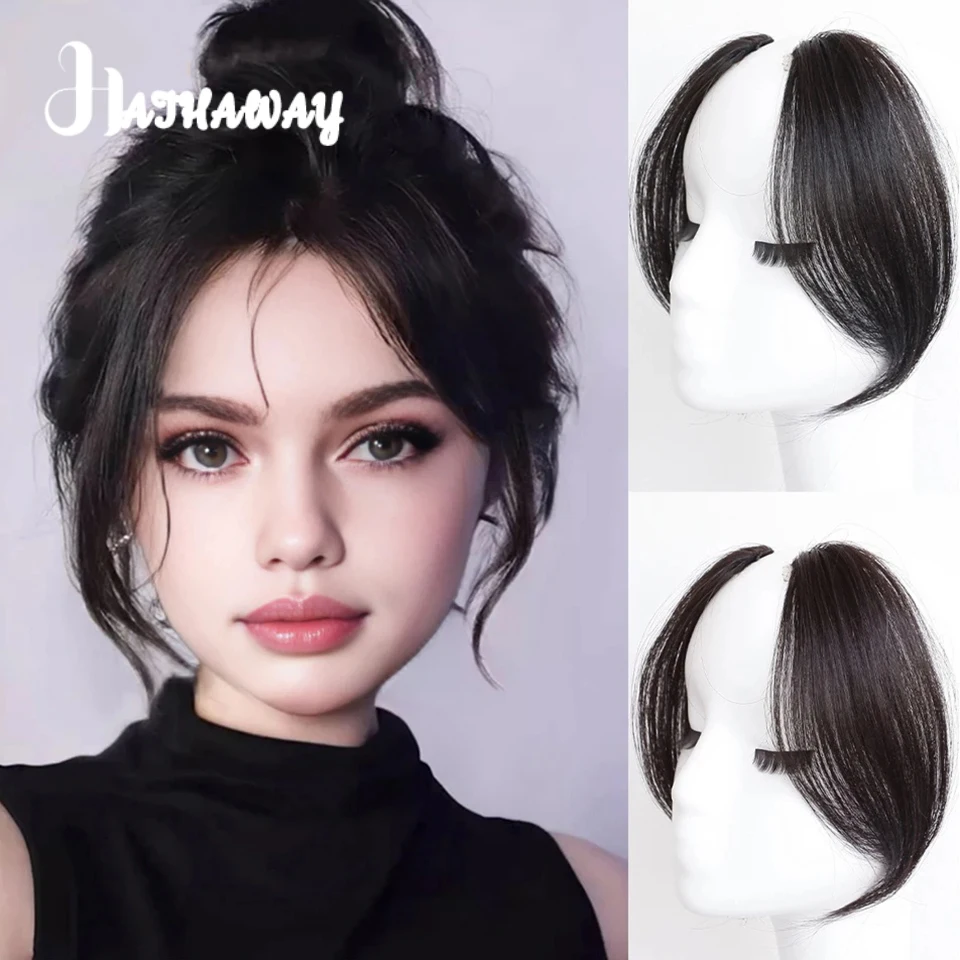 

Synthetic Bangs Wig Piece Female Fluffy Cover The Forehead With Mid Split Eight Character Bangs To Increase The Amount Of Hair