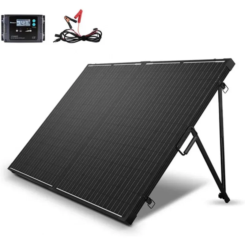 QWRenogy 200 Watt 12 Volt Portable Solar Panel with Waterproof 20A Charger Controller.Foldable 100W Solar Panel Suitcase