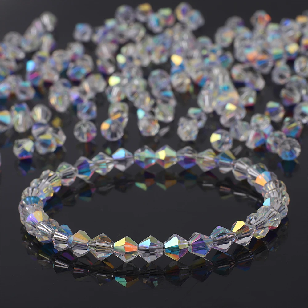 الأوجه كريستال زجاج Bicone الخرز AAA جودة لامعة AB إنهاء فضفاض الخرز DIY بها بنفسك اليدوية صنع المجوهرات أساور أقراط