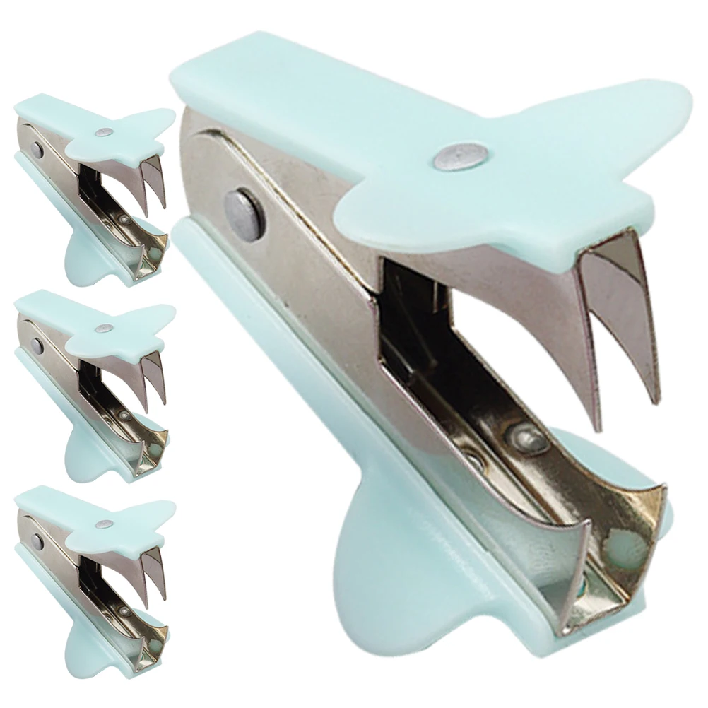 

4pcs Staple Remover Lightweight Iron Plastic Material Office Supplies Hand Tool Staples Removal Safe Portable Desk Home Work