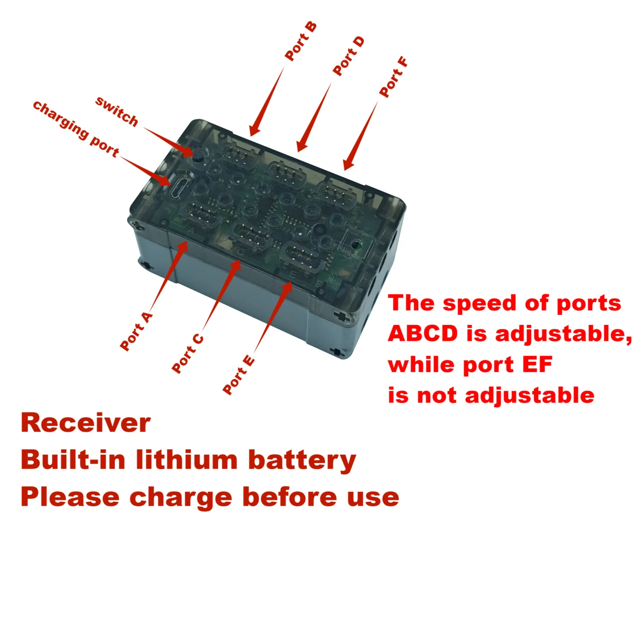 Bloques de construcción MOC, Kit RC inteligente de 8 canales, caja de batería de litio de 6V, sistema de Control por aplicación Bluetooth para proyectos de bloques DIY