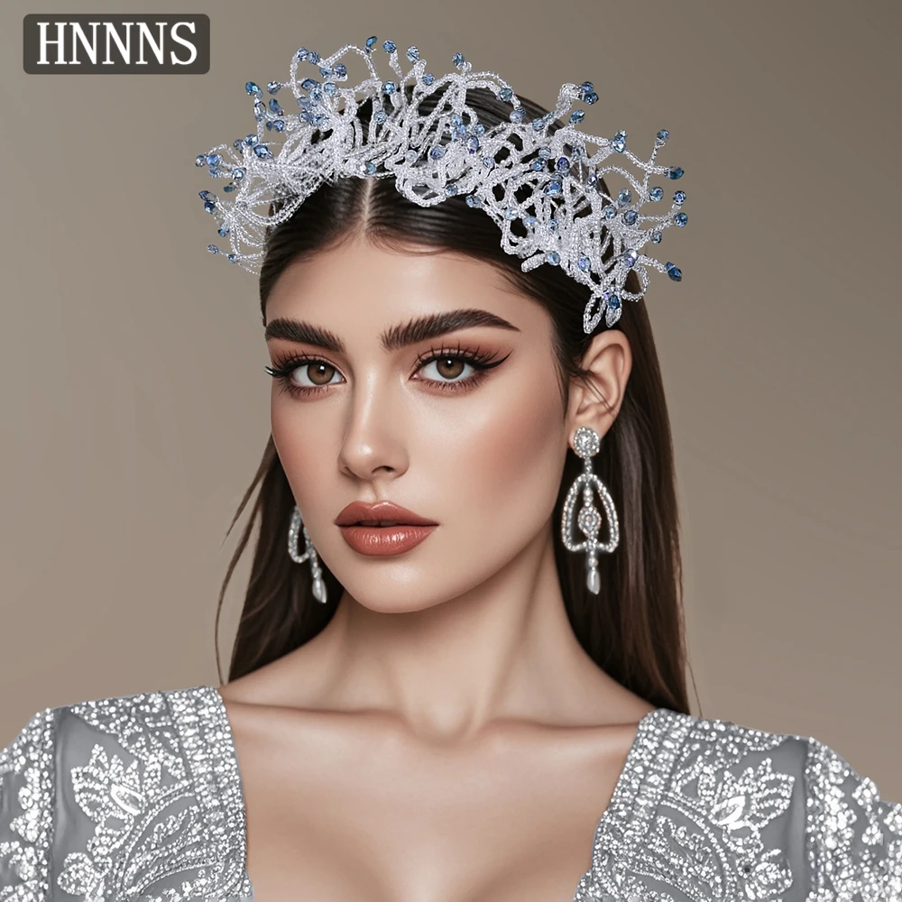 

HNNNS Heavy Industry Handmade Headband Crystal Beads Hair Hoop High-end Design Headwear for Women Unique Hair Accessories A123