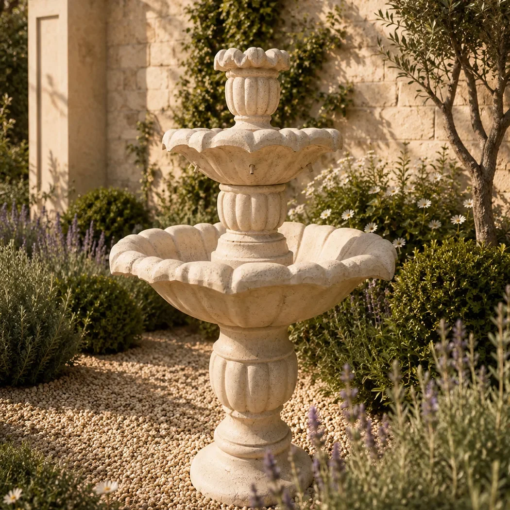 Three-layer fountain water feature outdoor courtyard fountain European landscape garden decorative ornament outdoor