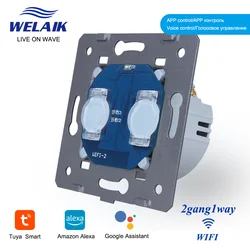 WELAIK EU WIFI Switch Tuya Alexa Smart Touch Switch 1~1000W 2Gang 1Way Wall Switch Intelligent Light Switch Module A921-WIFI