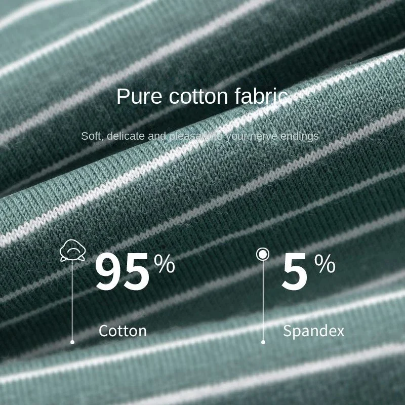 メンズ綿ボクサーパンツ 4 パックプラスサイズ L-6XL 通気性ストライプ下着ソフトルーズフィットカジュアルパジャマホームウェア