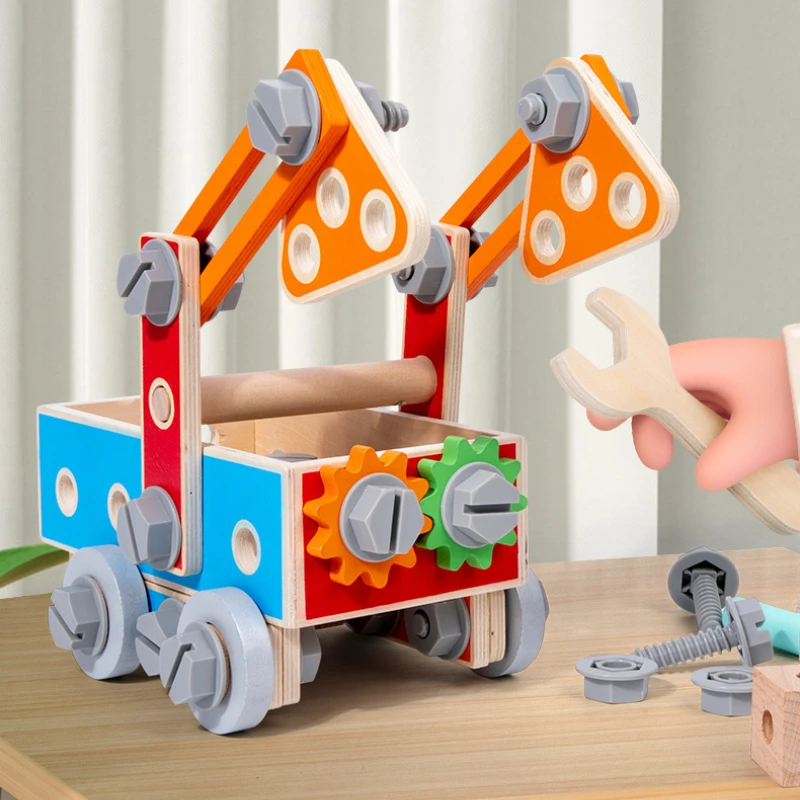 

Puzzle Children Toy Montessori Education Wooden Toys Diy Screwing Blocks Assembly Car Busy Board Games Constructor Sensory Toy