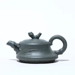 Handmade Purple Clay Pot, Zisha Teapot, Yixing Handmade, Kung-Fu Teaware, Purple Clay, Yixing, Mine Tianqing Mud, Bamboo Section