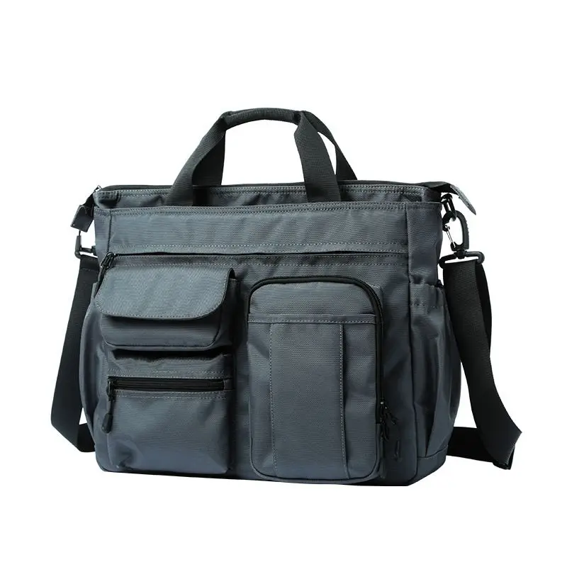 Bolsa de mensajero de hombro impermeable para hombre, bolso de viaje Oxford, bolsas de trabajo de almacenamiento de gran capacidad, 14 bolsillos