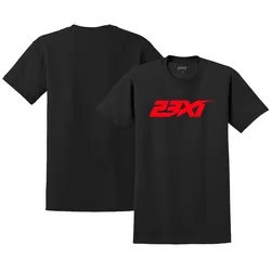 New Checkered Flag Sports 23XI Racing Unisex Black Forward Together Logo CottonT-Shirt Short Sleeve Loose Tee Tops Clothing