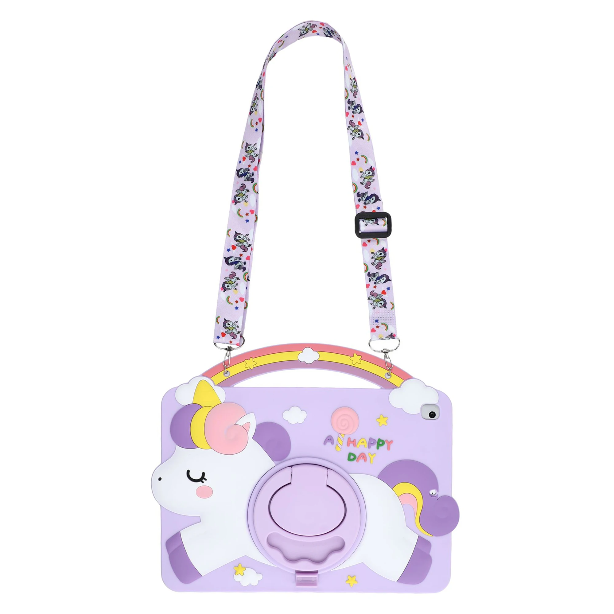 Tablet Case For iPad mini (2019) 7.9 inch / mini 4 / 3 / 2 / Mini , Handle Unicorn Kickstand Silicone Cover with Shoulder Strap