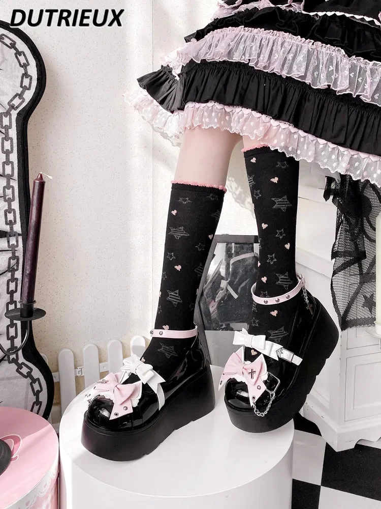 

Женская обувь в стиле Лолиты в стиле панк, милая крутая женская обувь на толстой подошве, новинка весны и осени 2024, милые женские туфли-лодочки Мэри Джейн для девочек-студентов